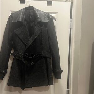 BCBGMaxAzria Black and Gray Textured Coat